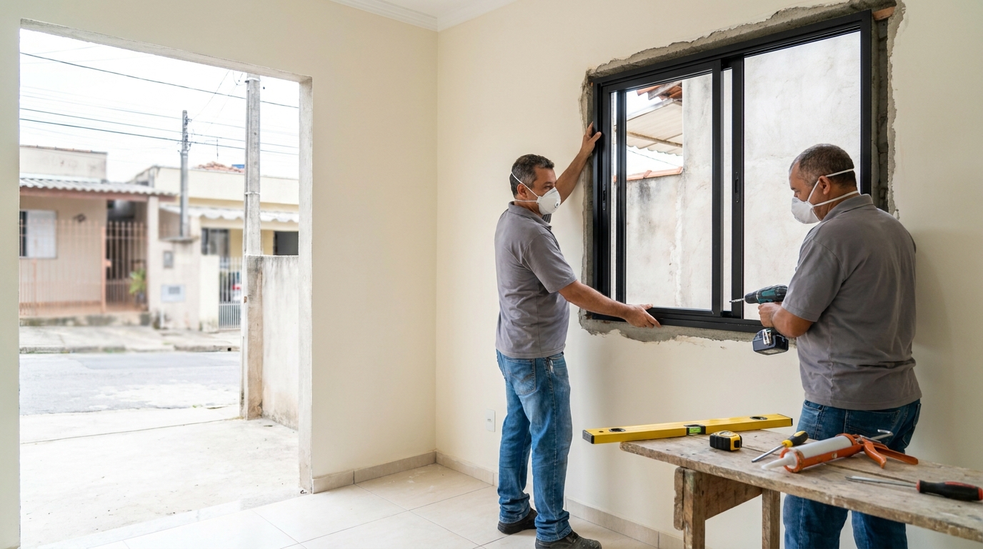 Esquadria de alumínio preta em Limeira-SP
